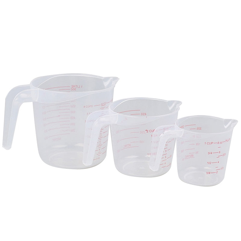 250/500/1000ML/100ML Plastic Measuring Cup Jug Pour Spout Surface Kitchen Tool Supplies Quality cup with graduated Kitchen