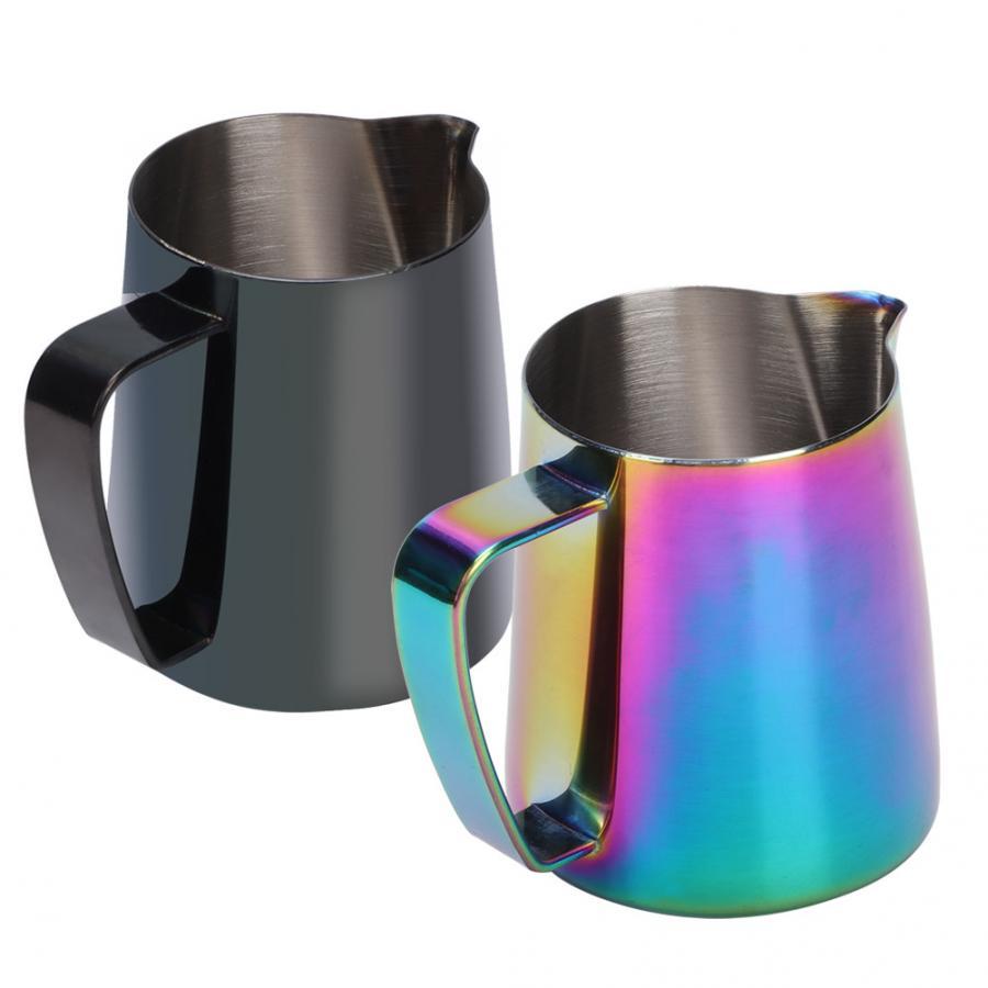 350ml Stainless Steel Milk Frothing Cup Coffee Pitcher Milk Jug Black Colorful Cup for Latte Art  Kitchen Coffee Accessories